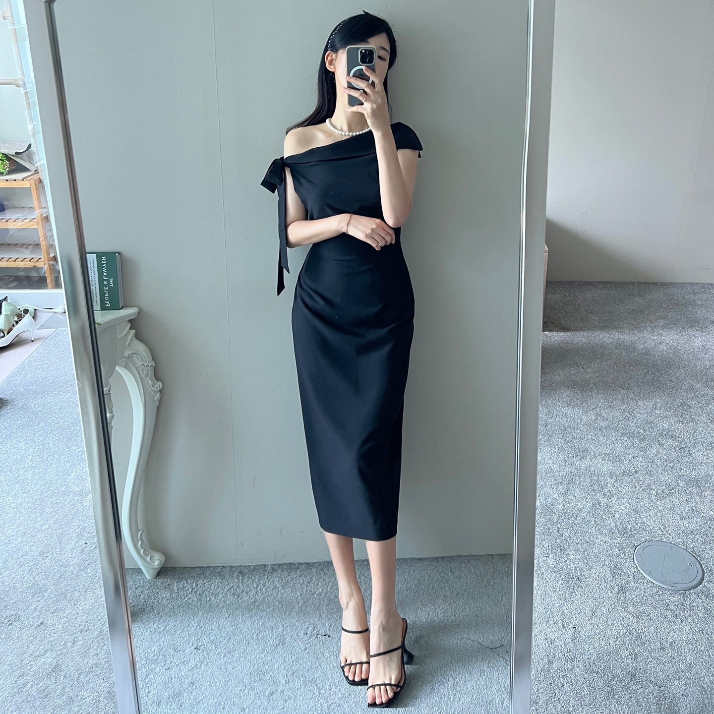 アシメリボンワンショルワンピース | レディースファッション