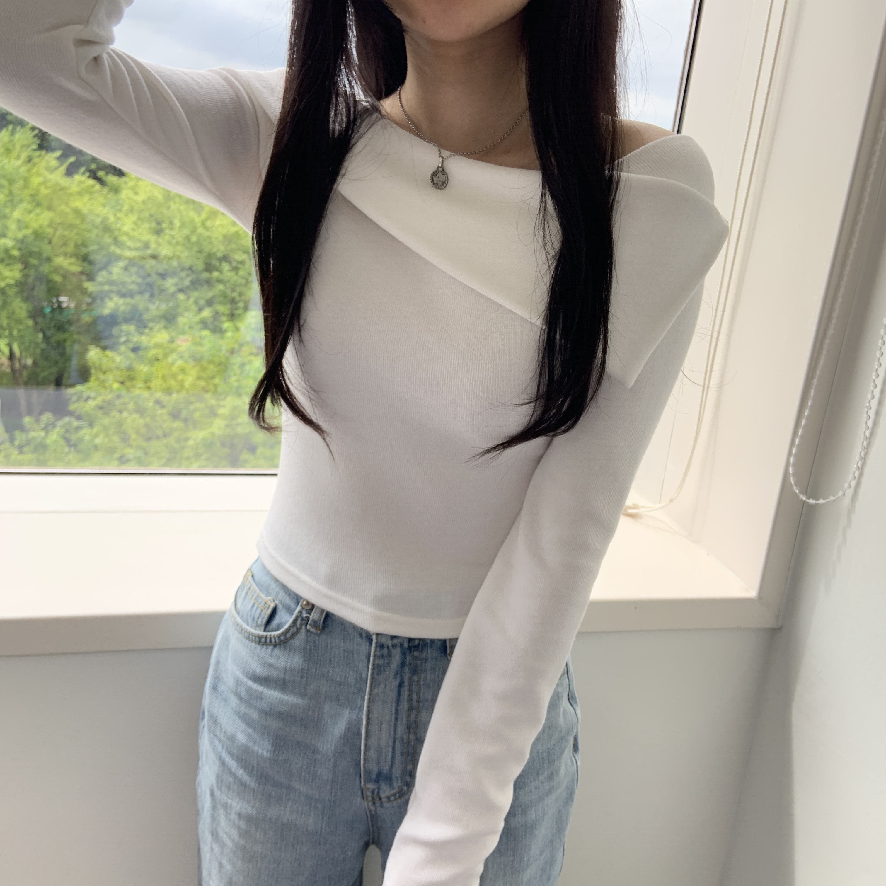アシメオフショル風Tシャツ | 詳細画像15