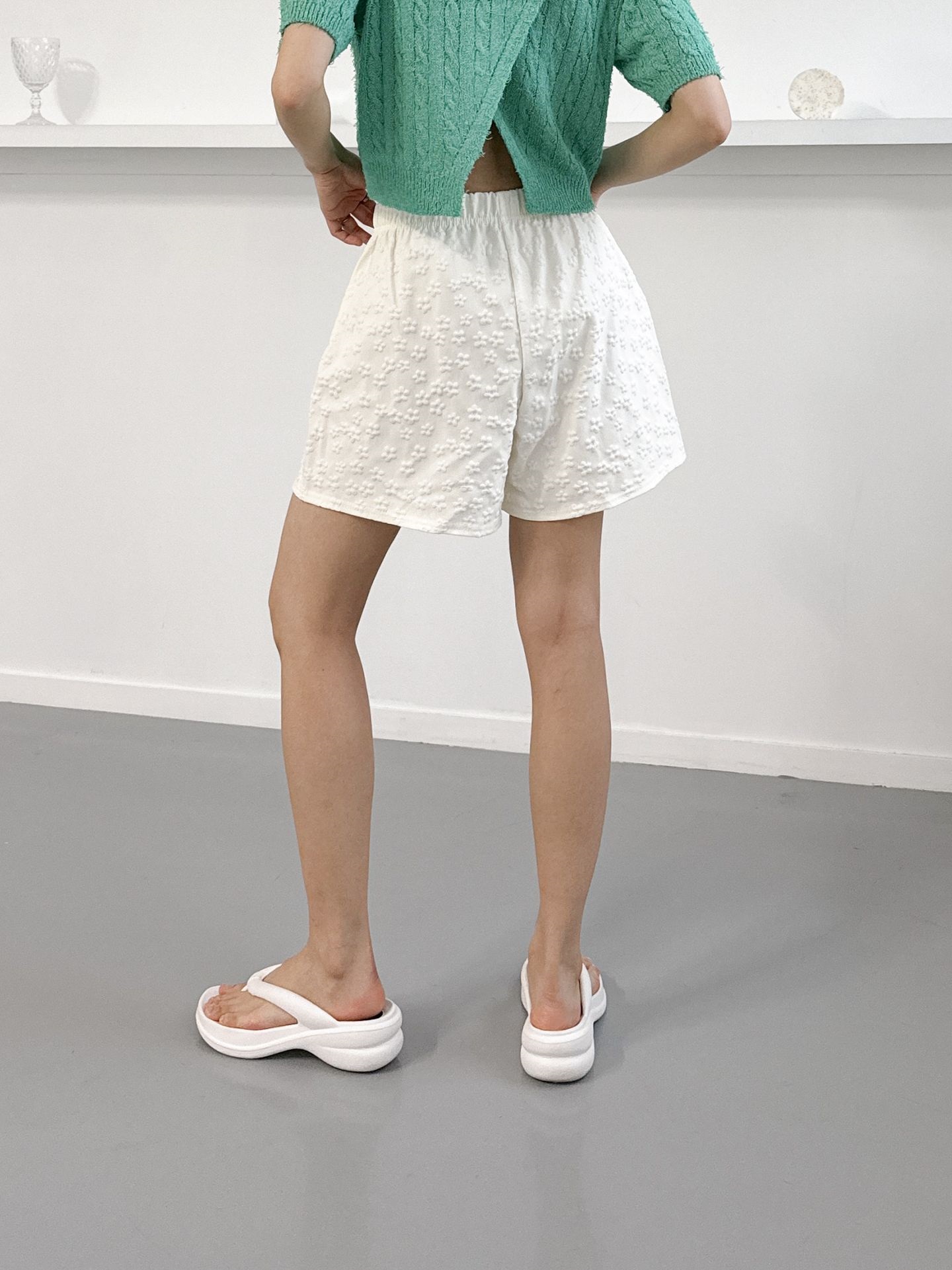フラワーエンボスウエストゴムショートパンツ | 詳細画像7