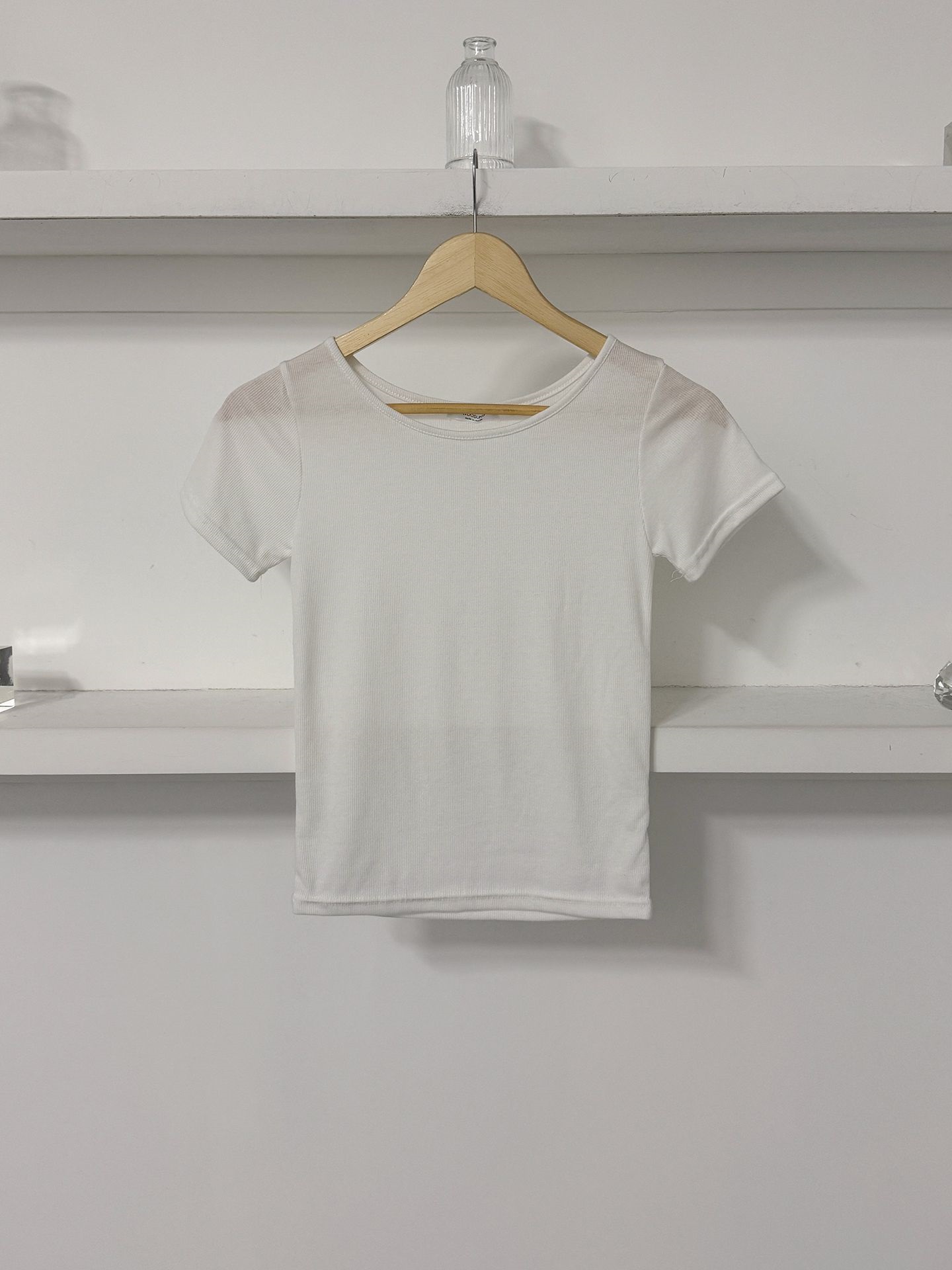 ラウンドスリムフィットリブ半袖Tシャツ | 詳細画像3