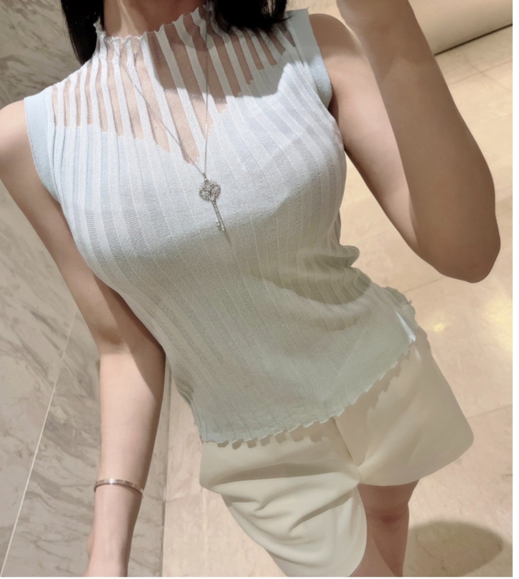 シアーハーフネックニットノースリーブ | 詳細画像8