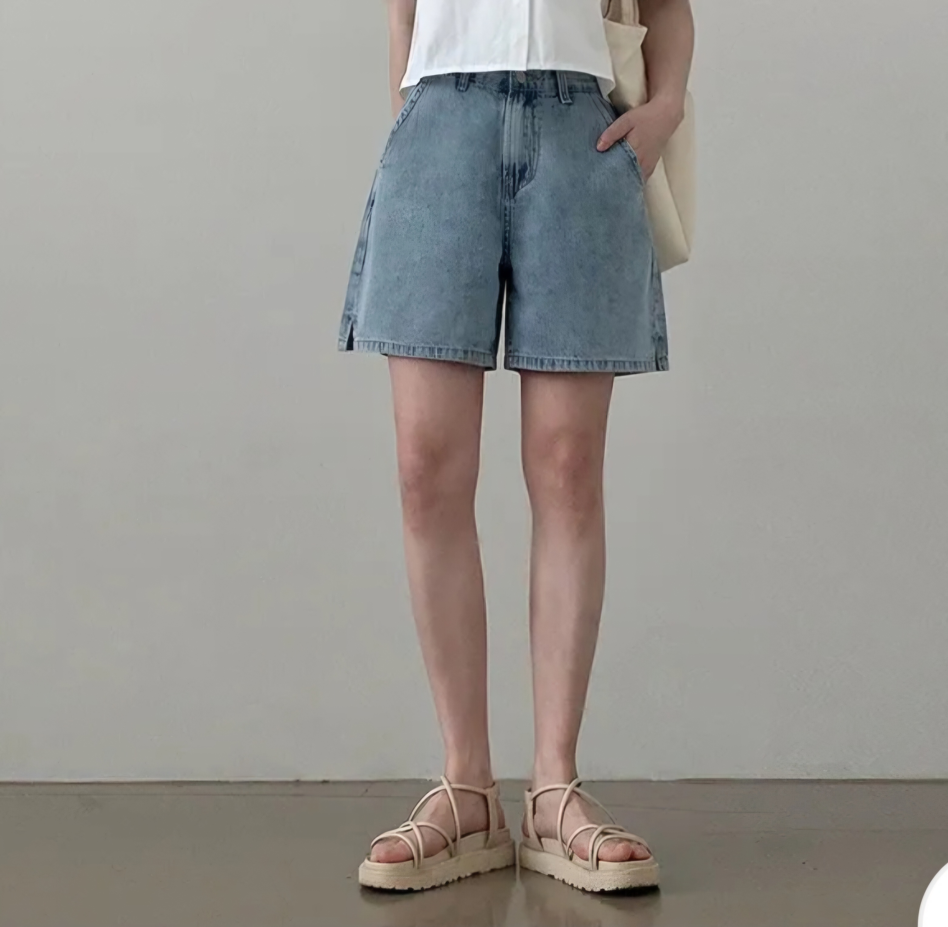 サイドスリットハイウエストショートデニムパンツ | 詳細画像10