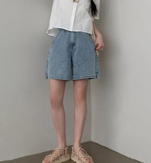 サイドスリットハイウエストショートデニムパンツ | 詳細画像11