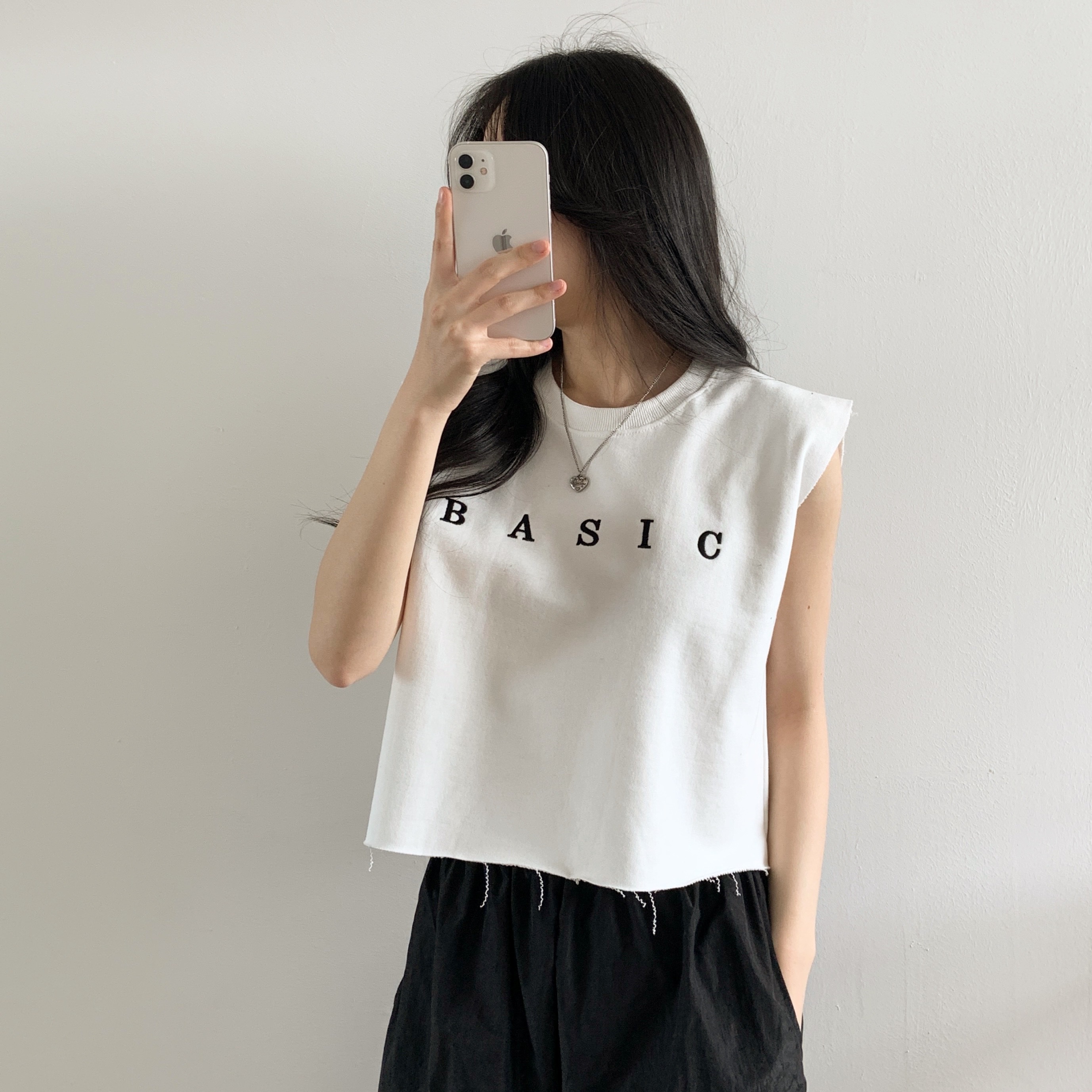 BASIC刺繍カットオフフレンチTシャツ | 詳細画像3
