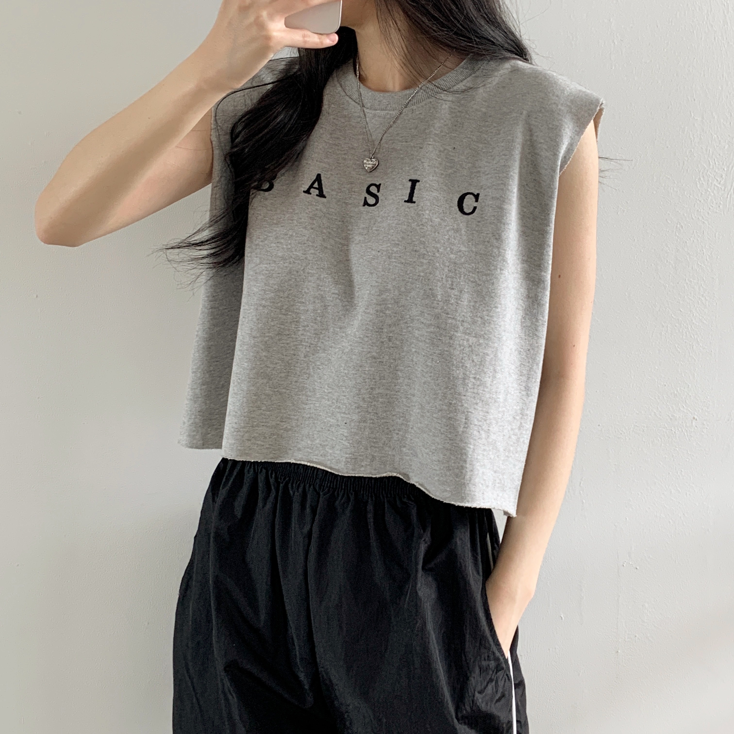 BASIC刺繍カットオフフレンチTシャツ | 詳細画像4