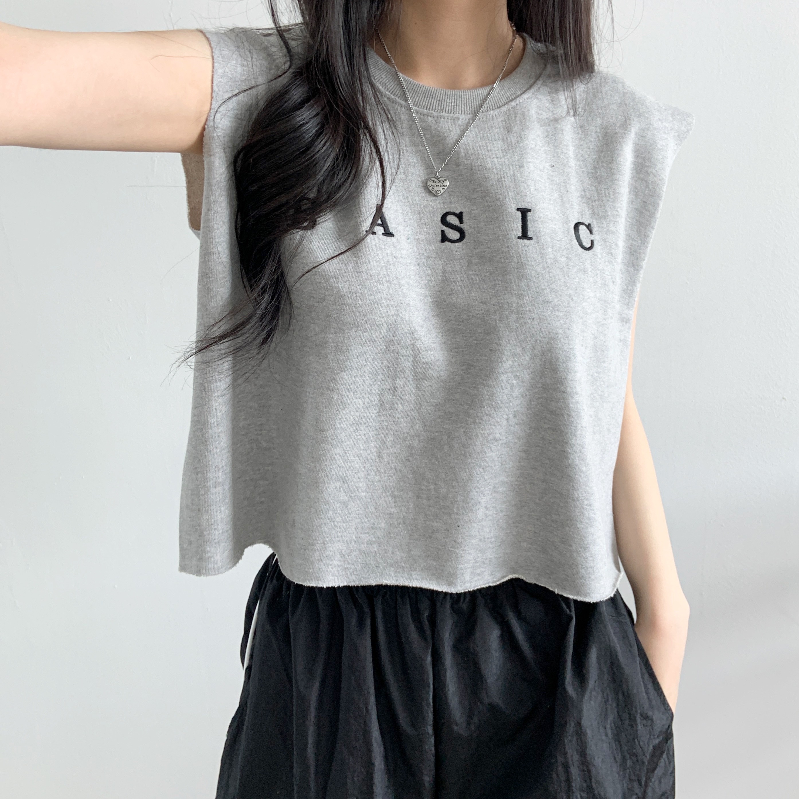 BASIC刺繍カットオフフレンチTシャツ | 詳細画像5