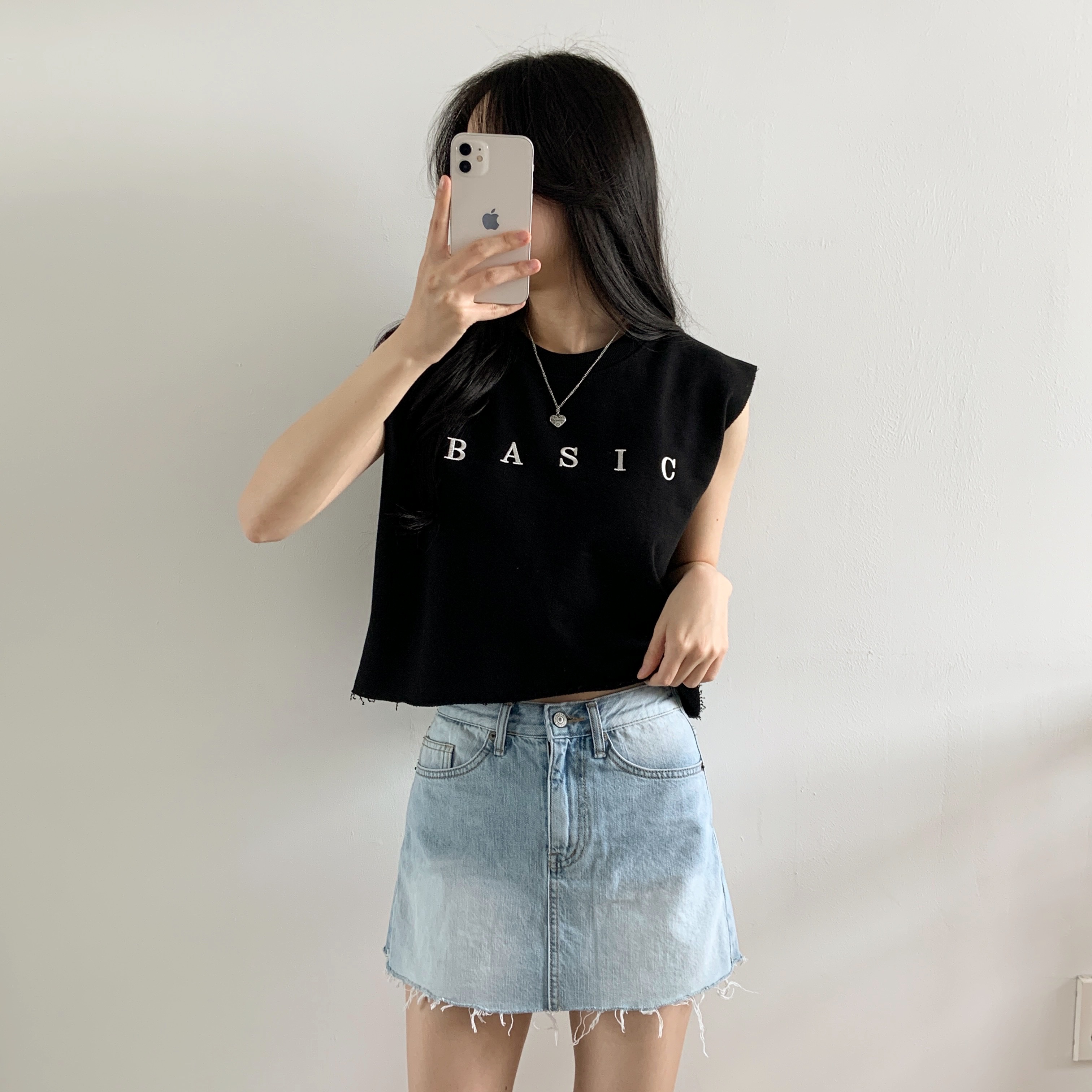 BASIC刺繍カットオフフレンチTシャツ | 詳細画像6