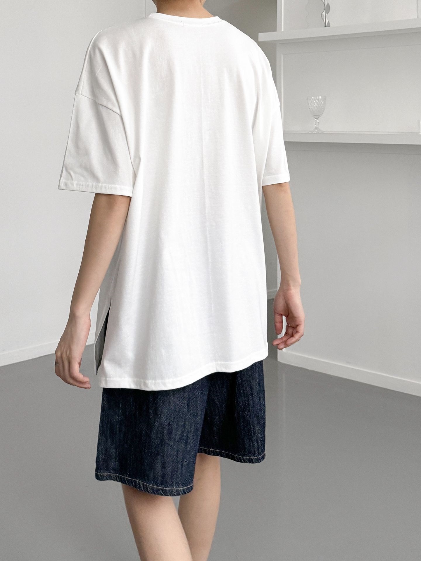 サイドスリットボクシー半袖Tシャツ | 詳細画像12