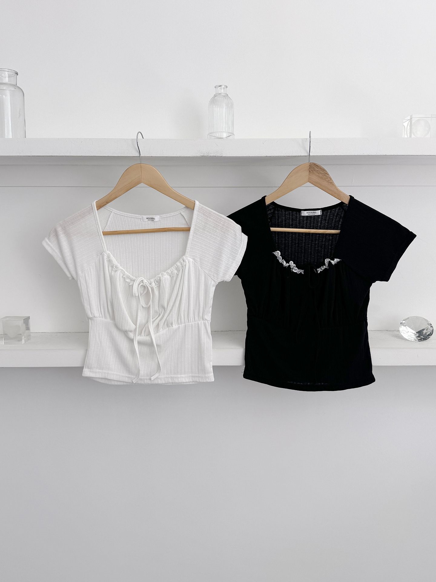 レースリボンスクエアネックラグラン半袖Tシャツ | 詳細画像19