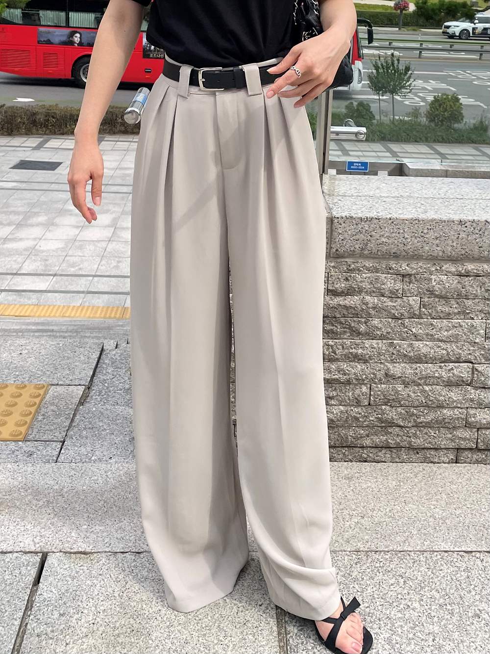 ベルト付ワイドスラックスパンツ | 詳細画像9