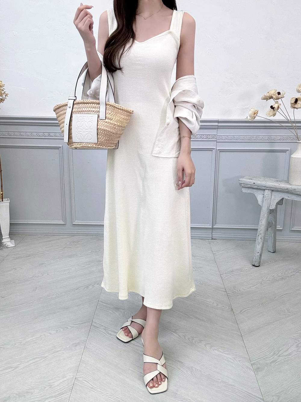 リネン混ゴールドプレートリンクルサマーシャツ | 詳細画像7