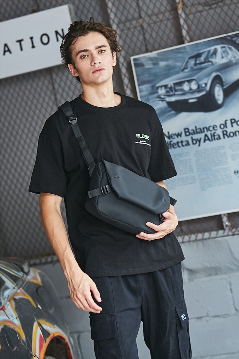 2WAYブラックメッセンジャーバッグ | 詳細画像5