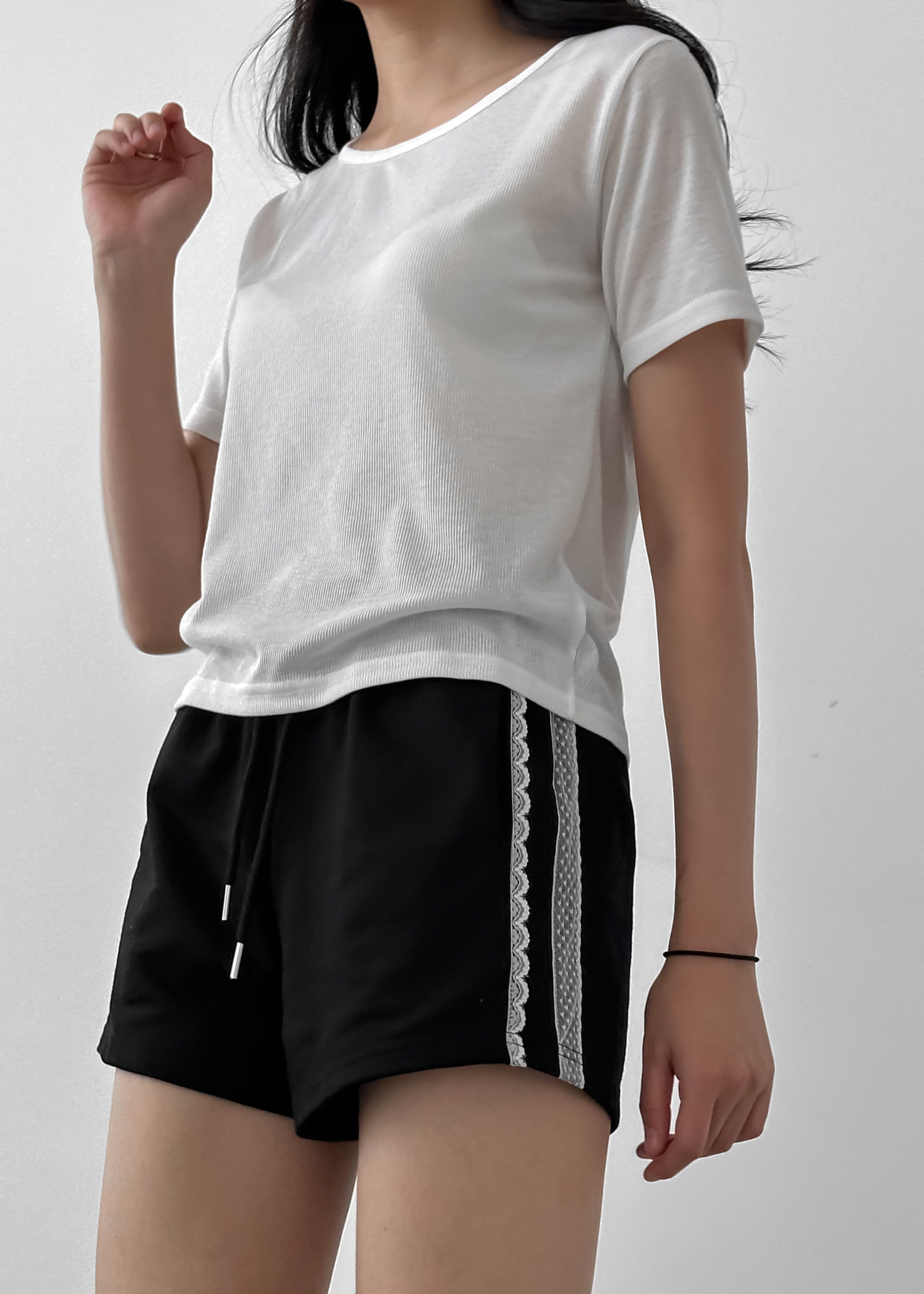 リブラウンドネック半袖Tシャツ | 詳細画像5