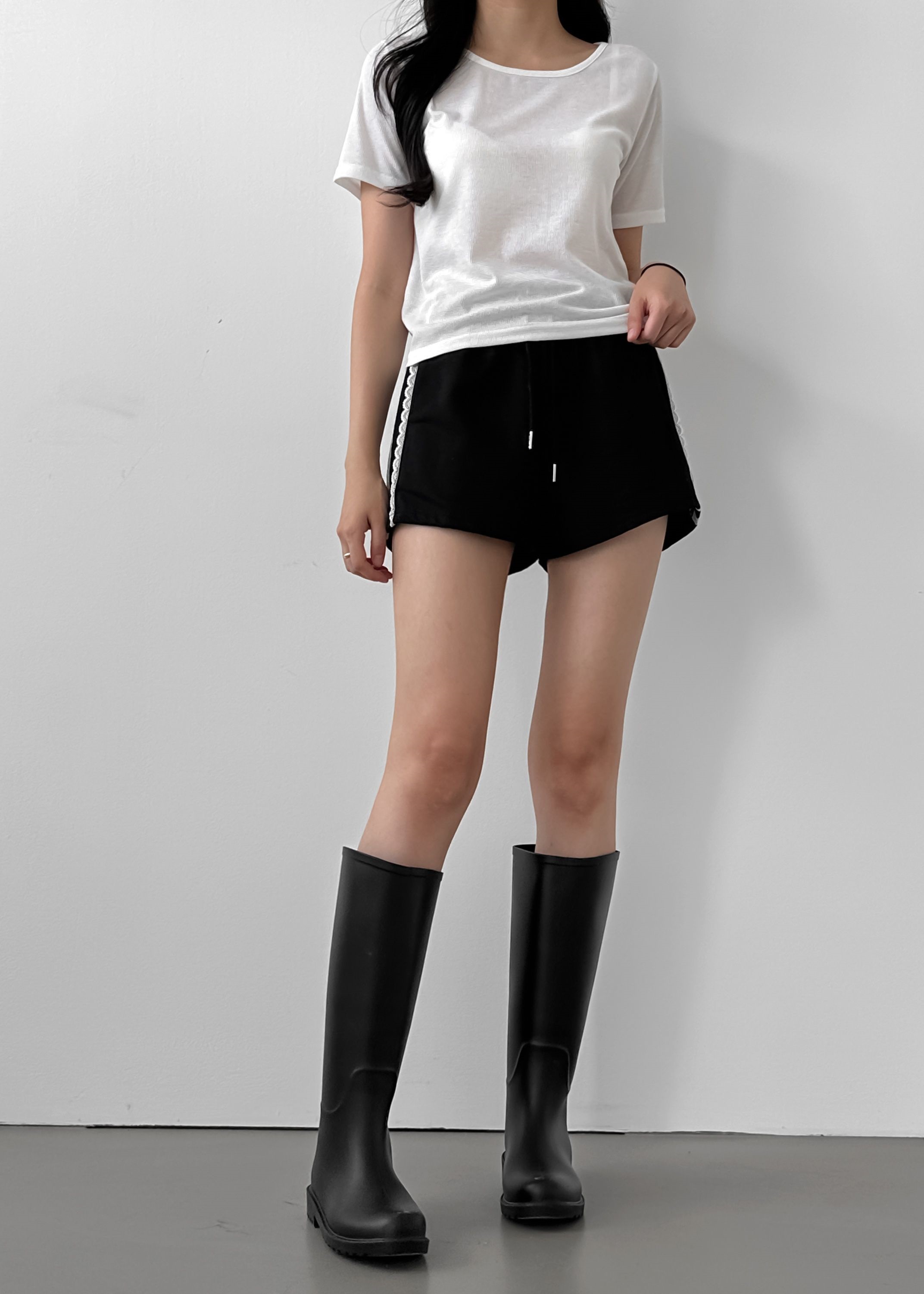 リブラウンドネック半袖Tシャツ | 詳細画像13