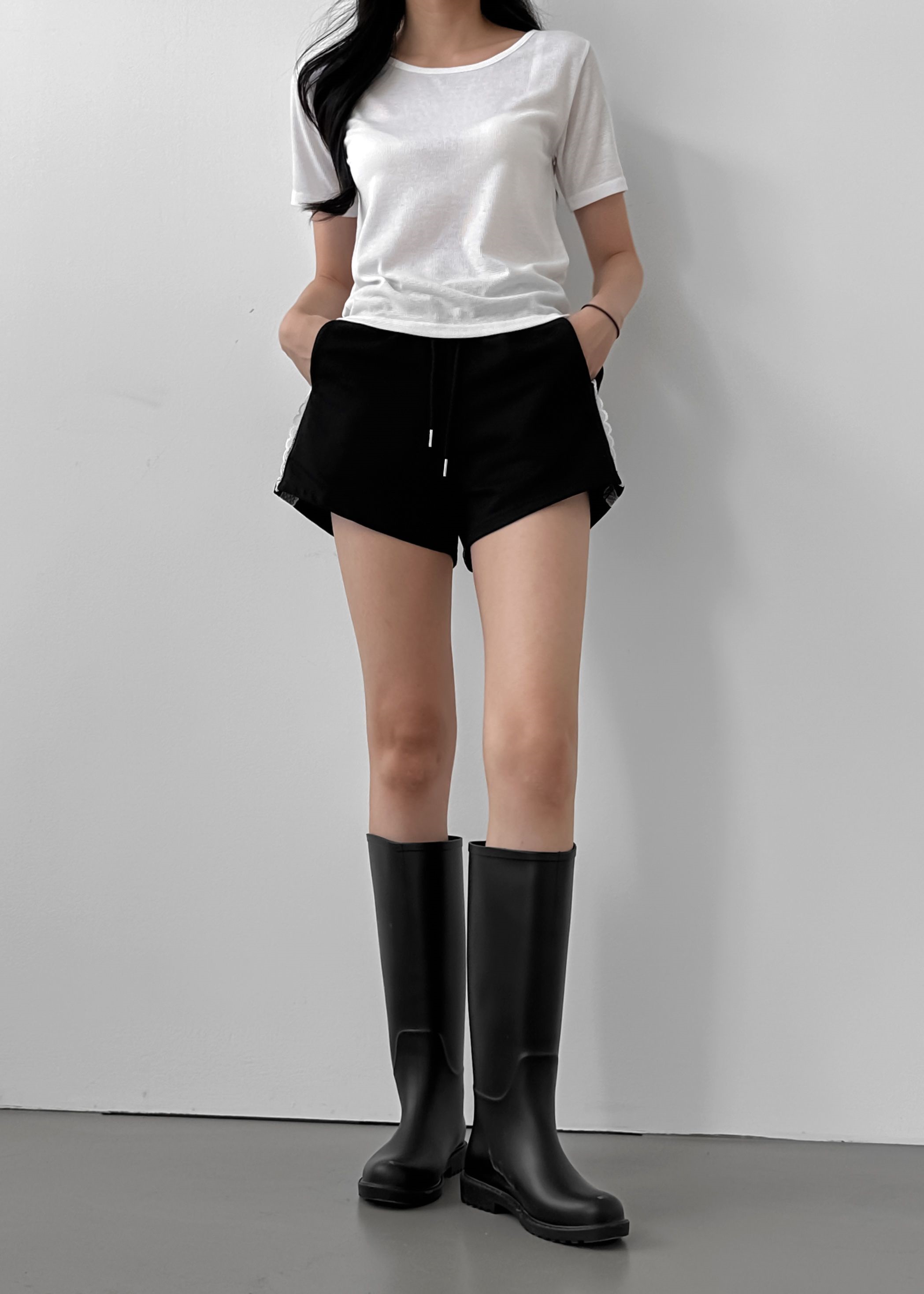 リブラウンドネック半袖Tシャツ | 詳細画像14