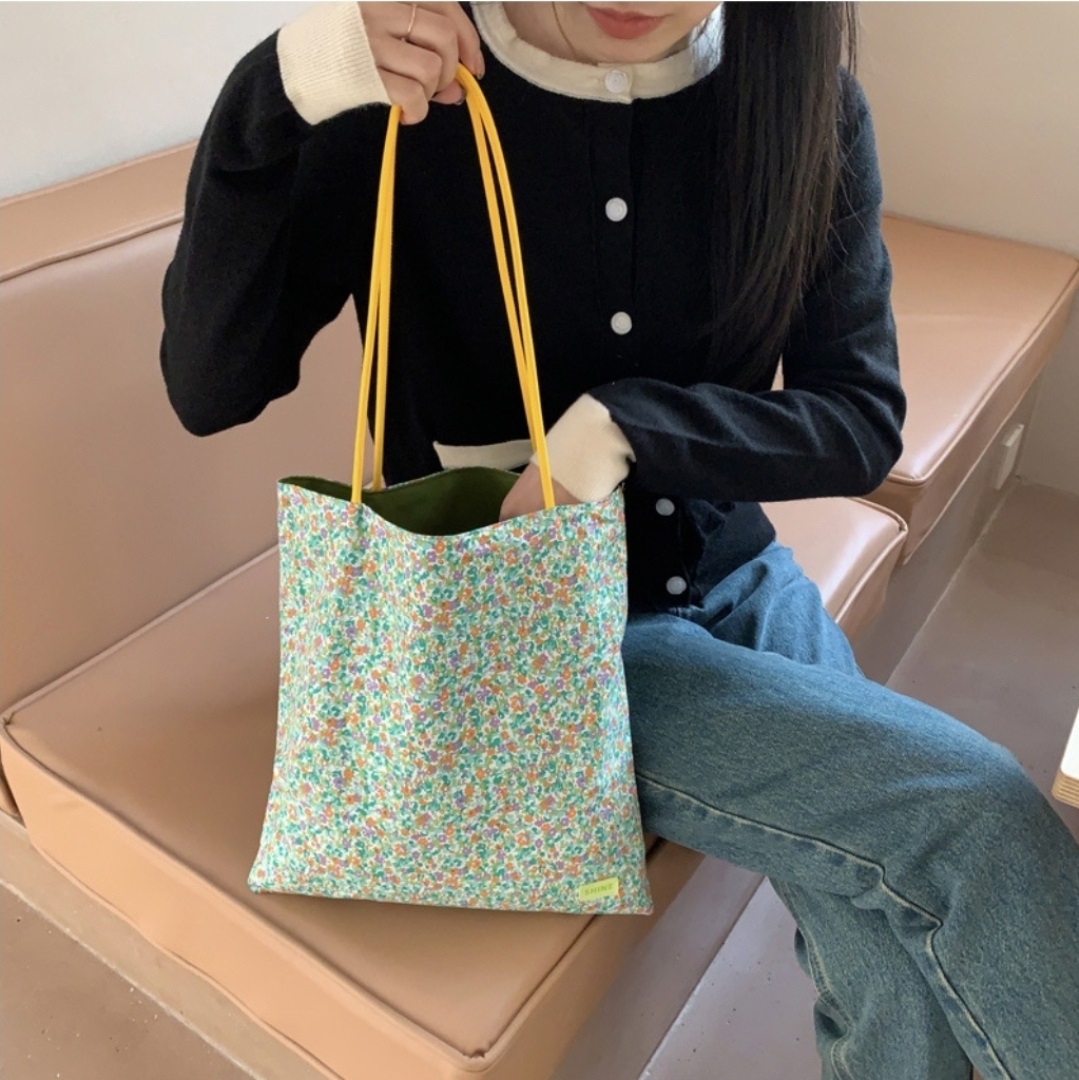 配色ハンドル花柄トートーバッグ | 詳細画像2