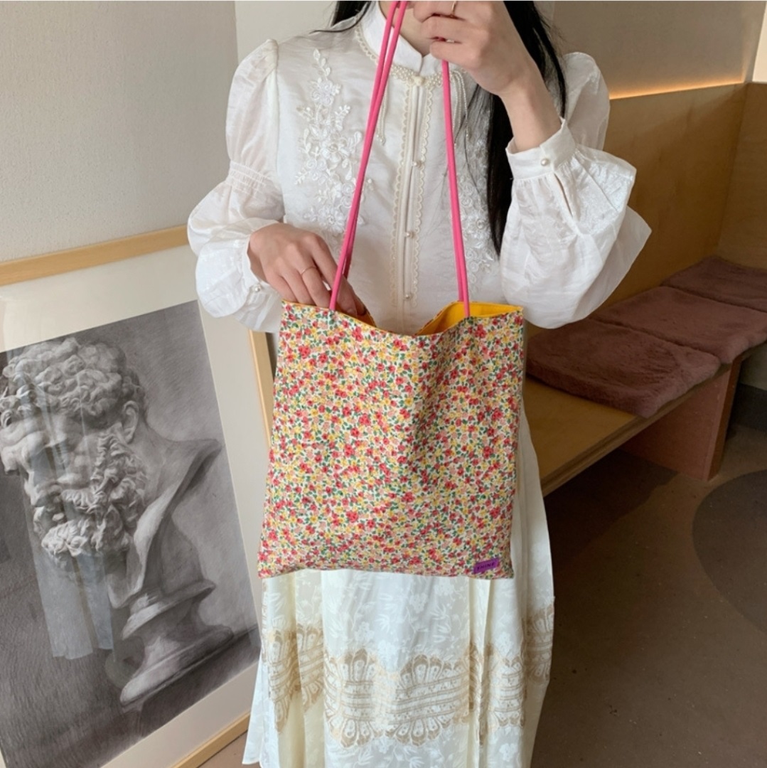 配色ハンドル花柄トートーバッグ | 詳細画像5