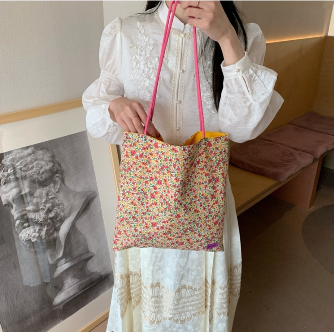 配色ハンドル花柄トートーバッグ | 詳細画像6