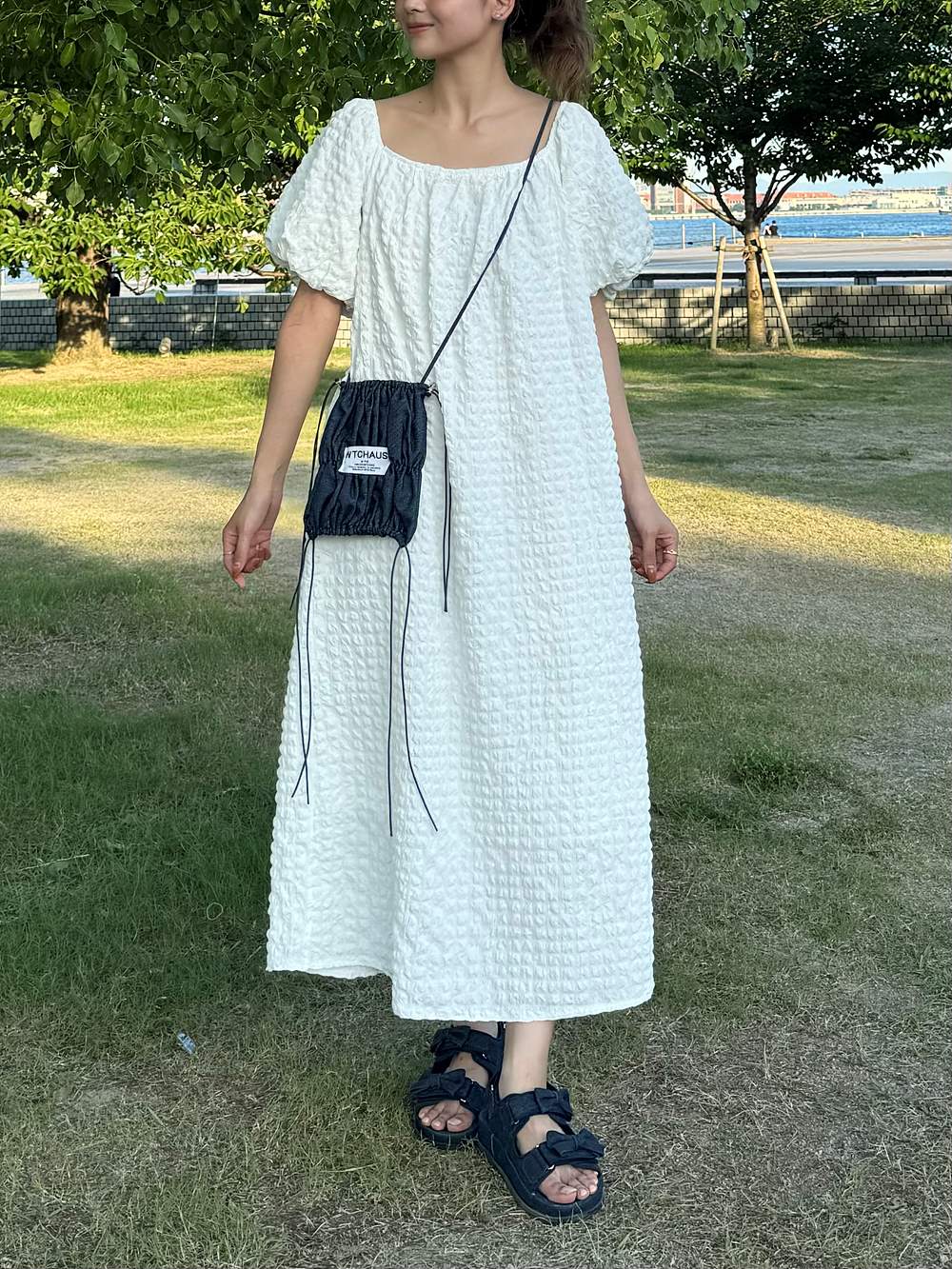 バックリボンエンボスバルーンワンピース | 詳細画像6