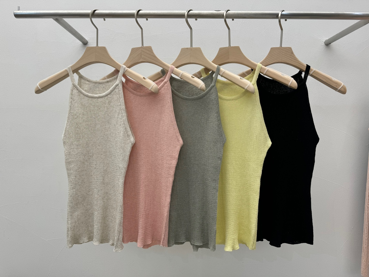 リネン混ホルターネックリブニットキャミソール | 詳細画像2