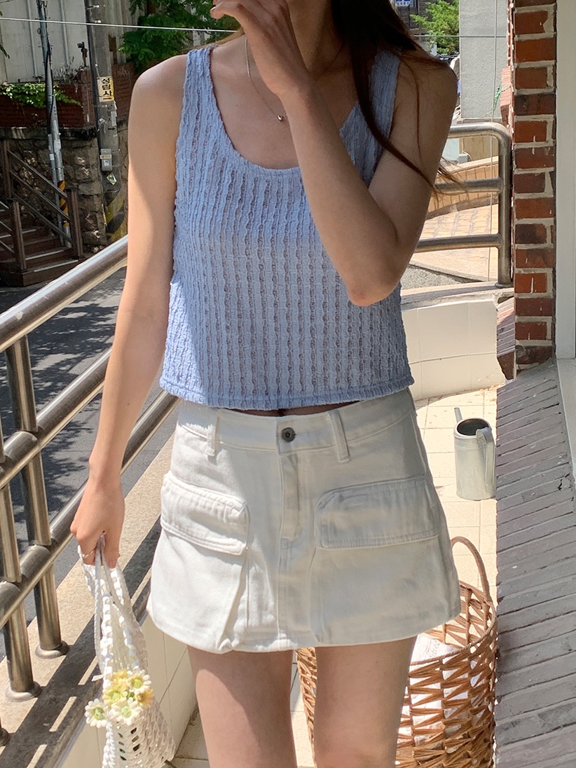 Uネックウェーブレースタンクトップブラウス | 詳細画像5