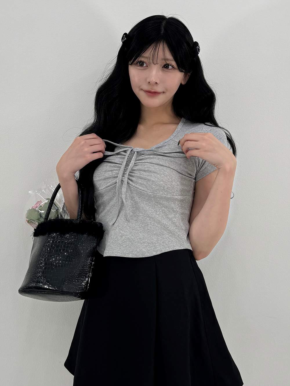 リボンシャーリング半袖Tシャツ | 詳細画像2
