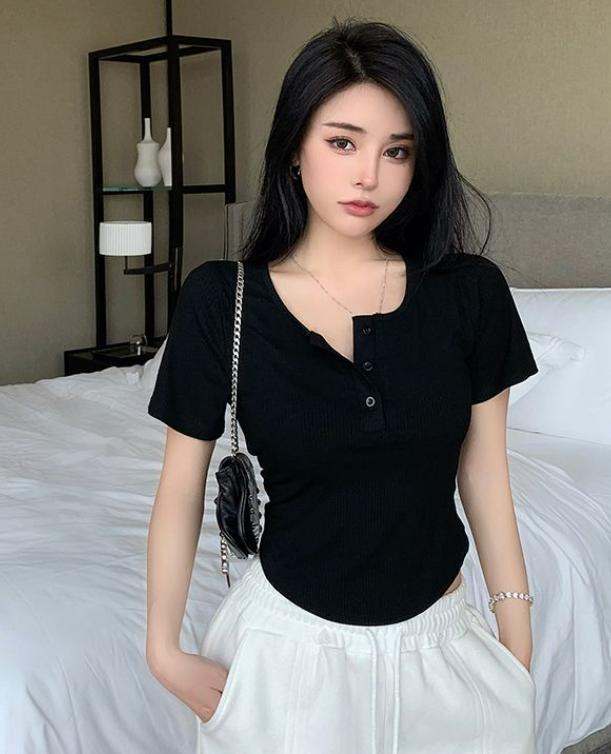 ラウンドヘムヘンリーネック半袖Tシャツ | 詳細画像2