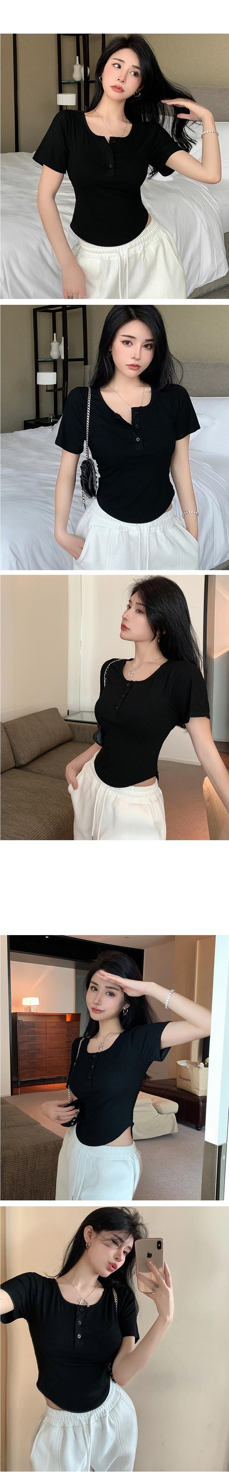 ラウンドヘムヘンリーネック半袖Tシャツ | 詳細画像6