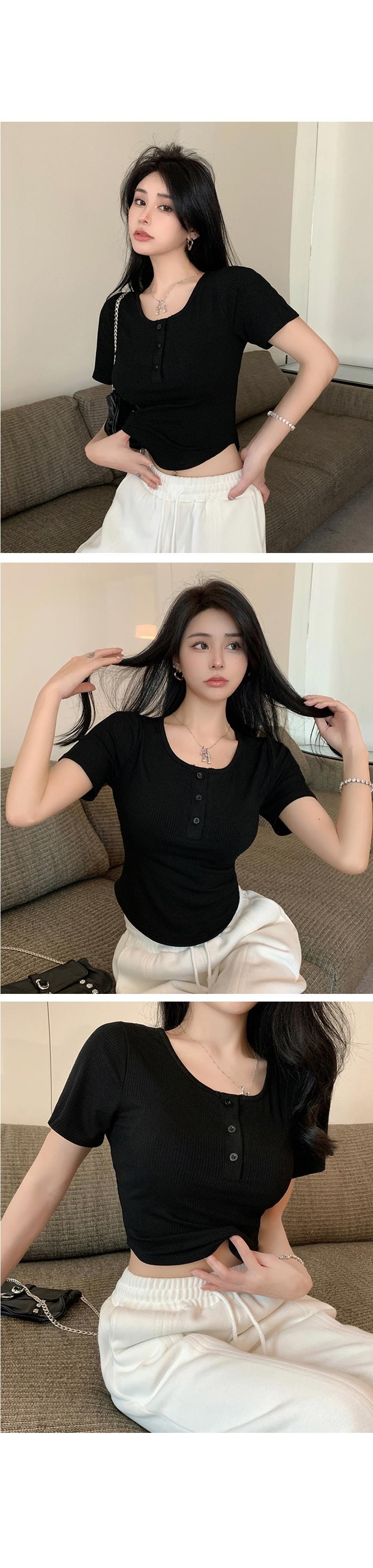 ラウンドヘムヘンリーネック半袖Tシャツ | 詳細画像10