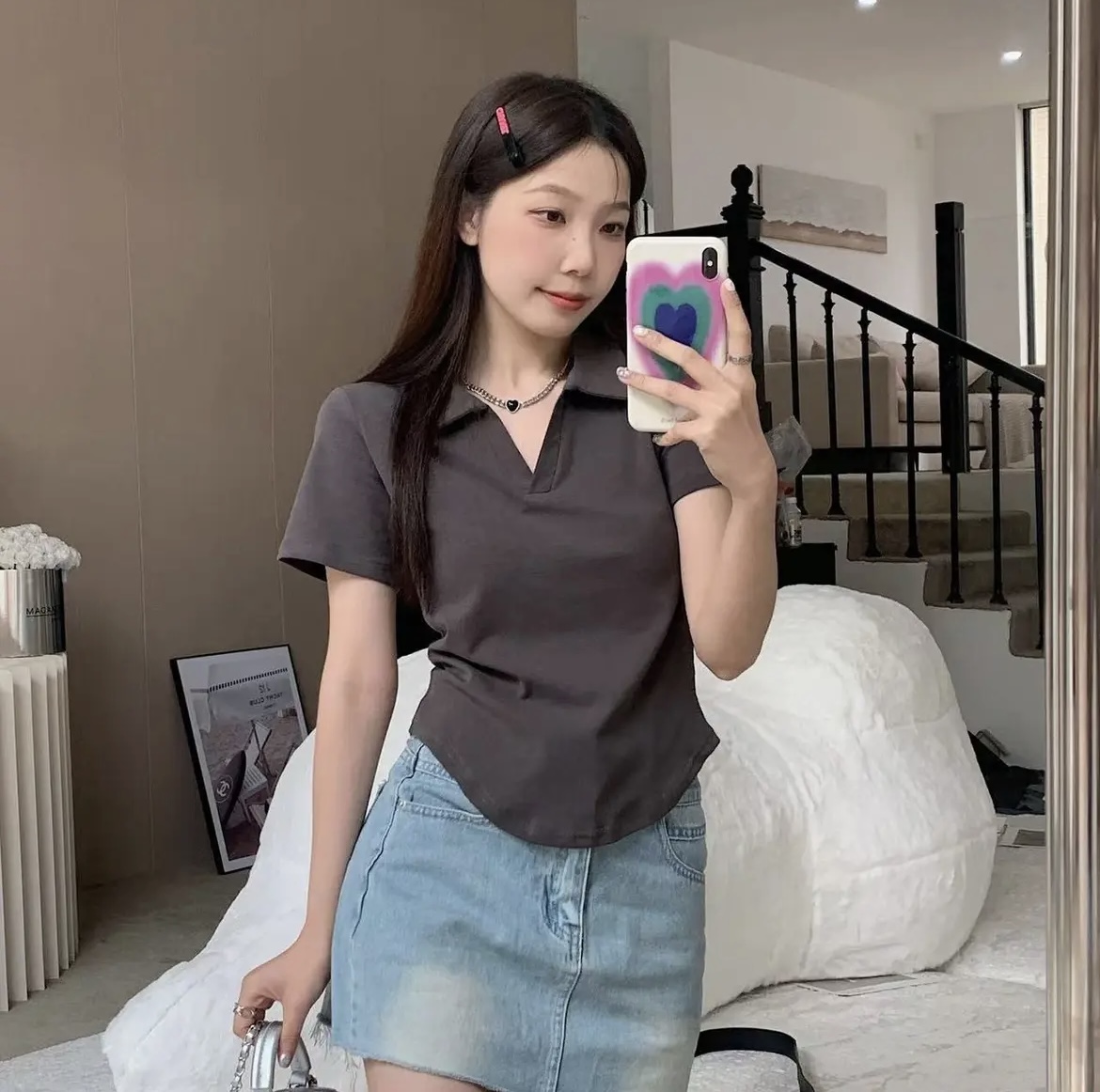 ラウンドヘムスキッパー半袖Tシャツ | 詳細画像7
