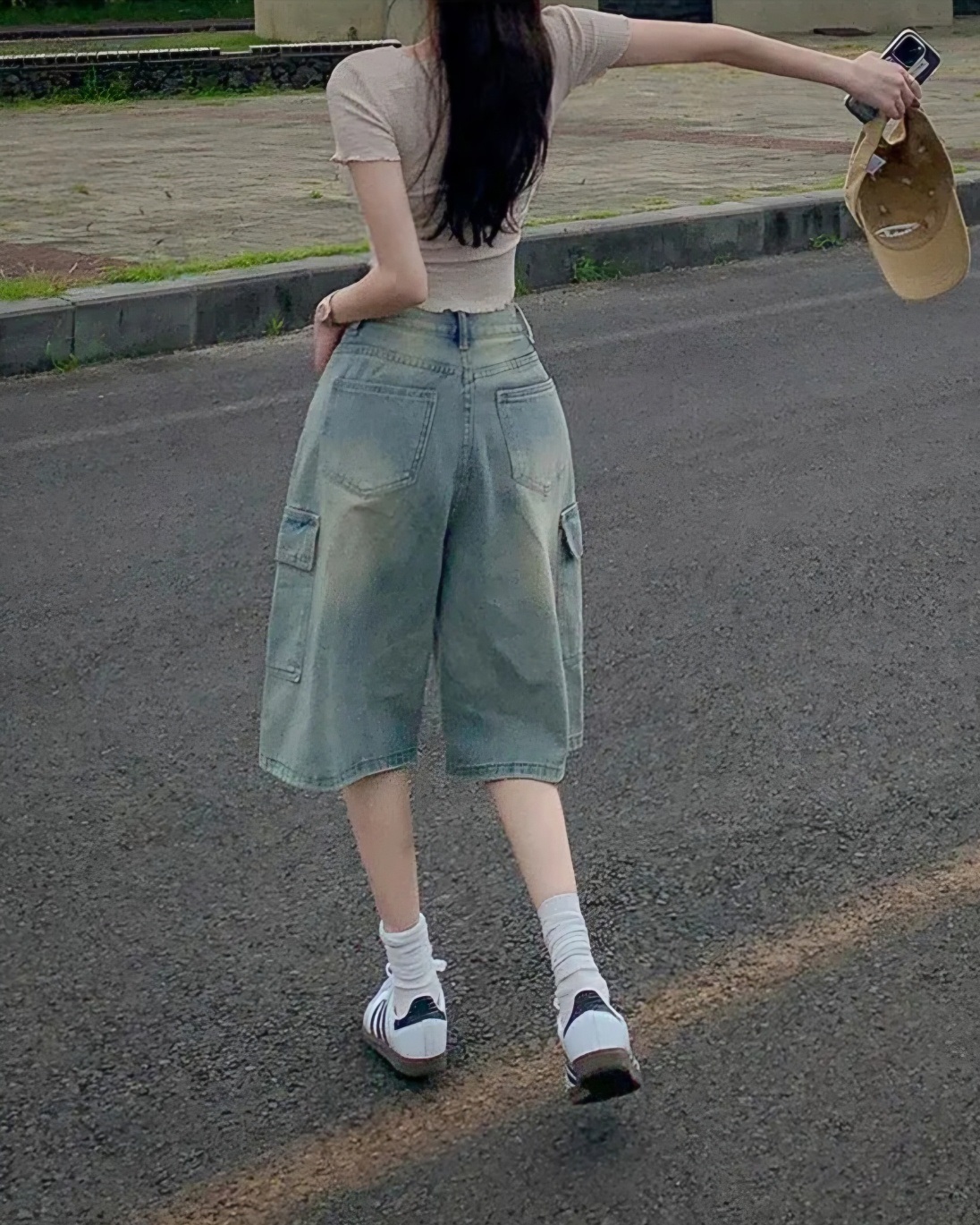 ドロストカーゴハーフデニムパンツ | 詳細画像7