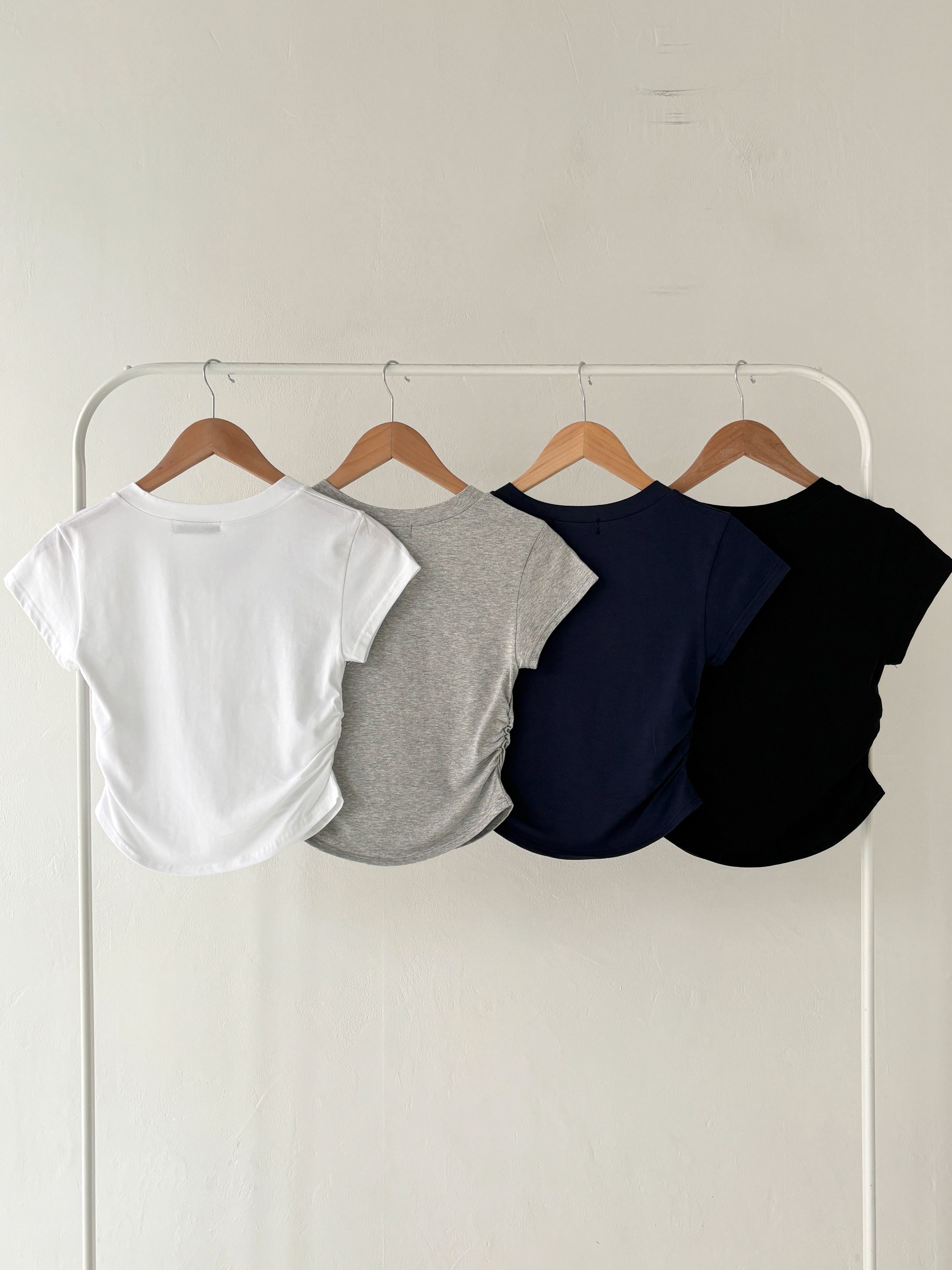 VネックショートスリーブスリムTシャツ | 詳細画像18