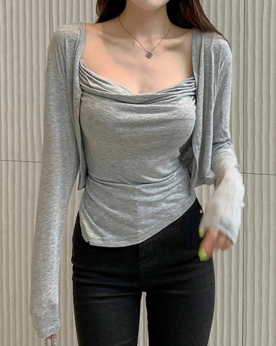 ドレープスリットキャミソール&オープンカーディガンSET | 詳細画像4