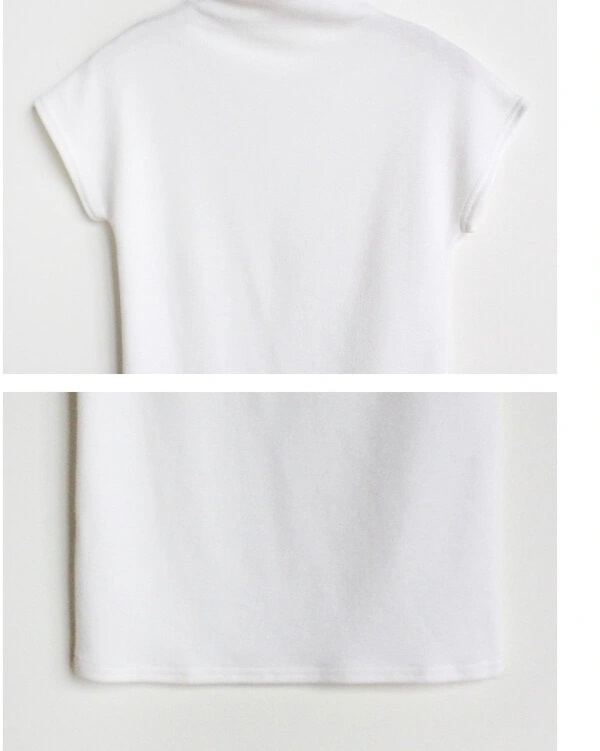 モックネックフレンチスリーブTシャツ | 詳細画像9