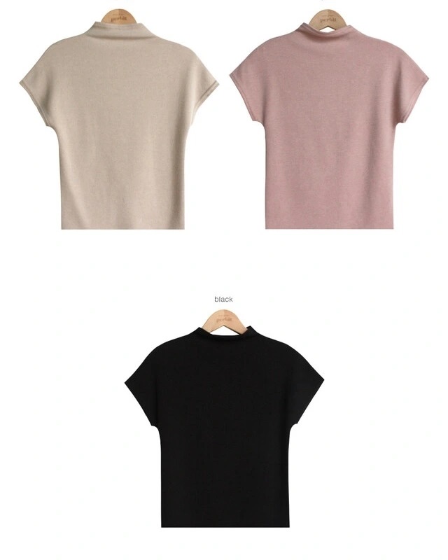 モックネックフレンチスリーブTシャツ | 詳細画像10