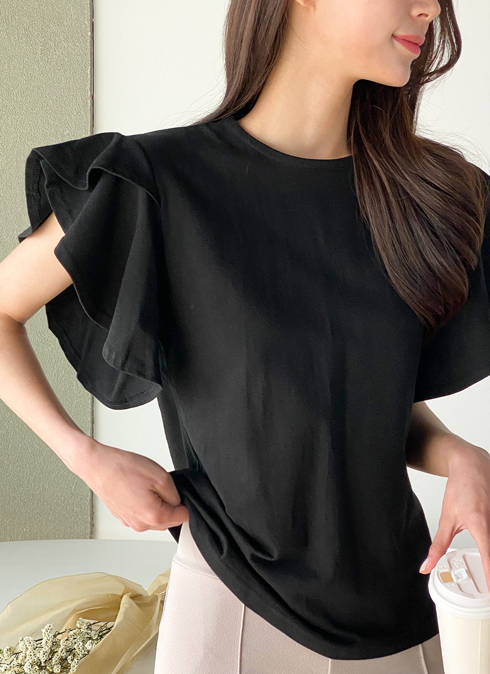 ラウンドフリルスリーブTシャツ | 詳細画像18