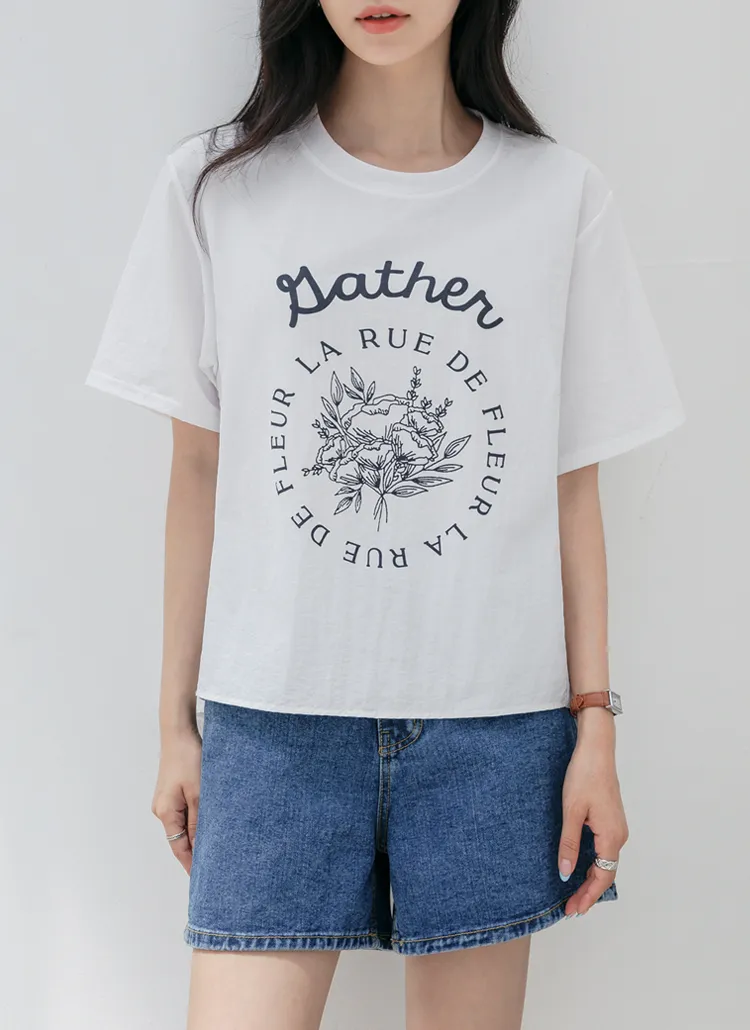 FLEURサークルプリント半袖Tシャツ | MONO AT.D | 詳細画像1