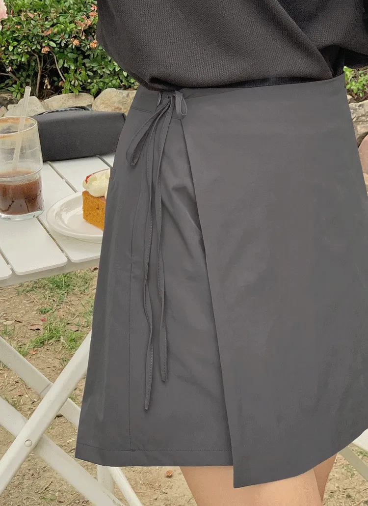 リボンラップ調Aラインスカートショートパンツ | hotping | 詳細画像1