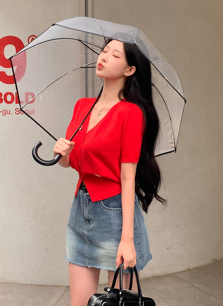 beidelli made]リネン混Vネック半袖ニットカーディガン | レディース