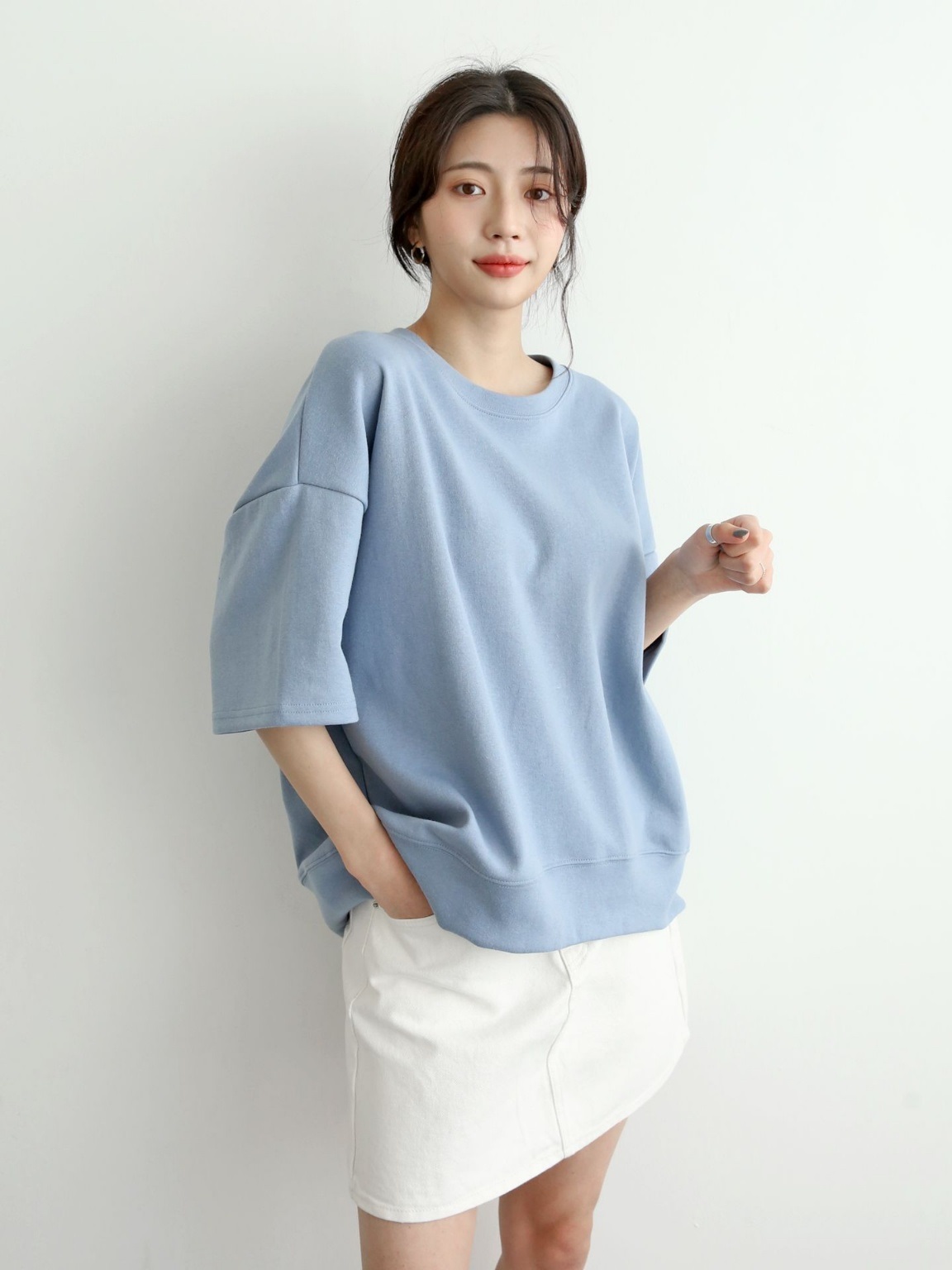 ドロップショルダールーズ6分袖スウェット | 詳細画像4