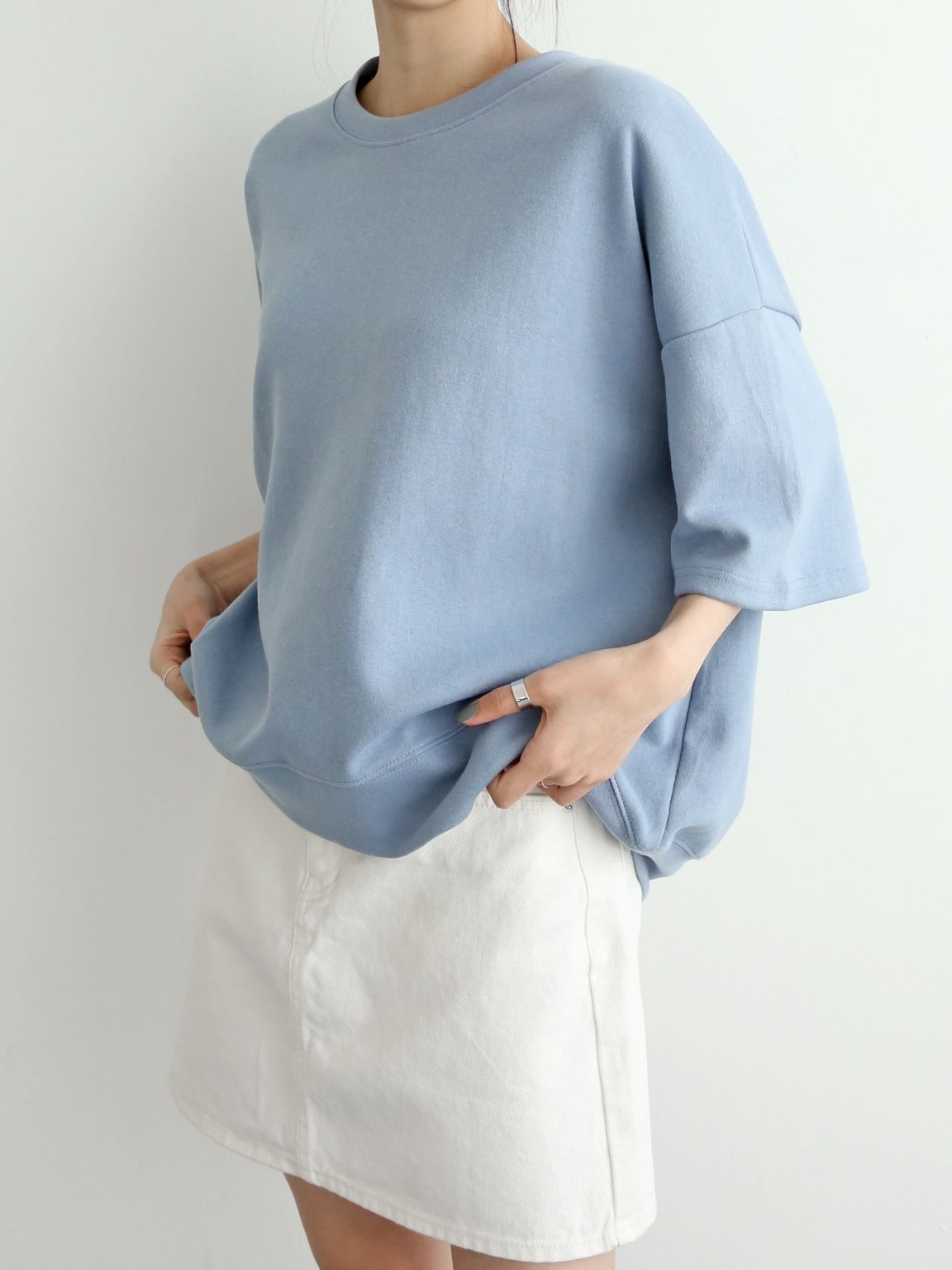 ドロップショルダールーズ6分袖スウェット | 詳細画像6