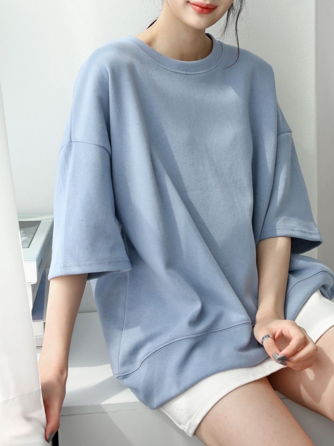 ドロップショルダールーズ6分袖スウェット | 詳細画像8