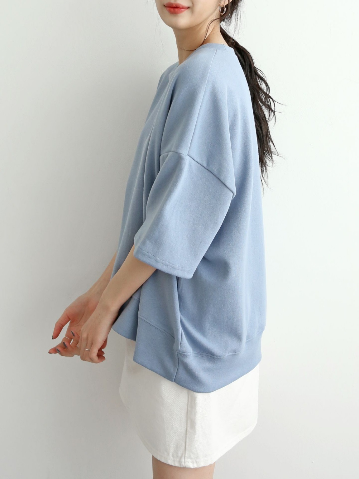 ドロップショルダールーズ6分袖スウェット | 詳細画像11