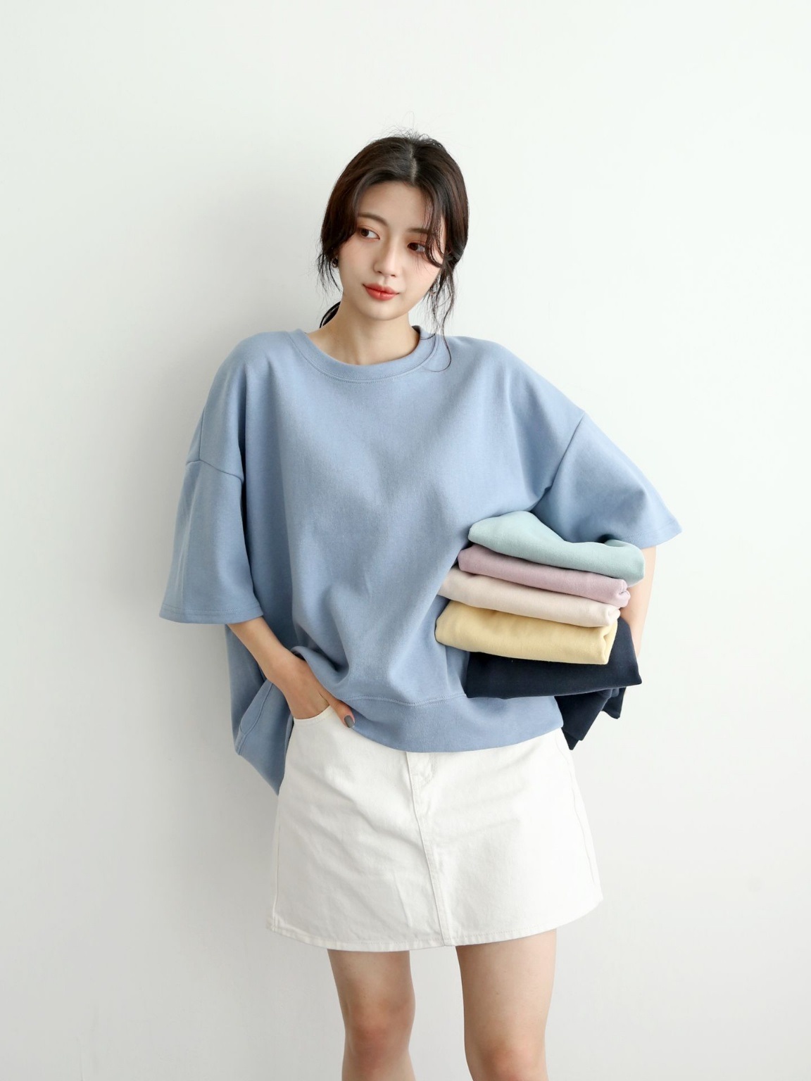 ドロップショルダールーズ6分袖スウェット | 詳細画像12