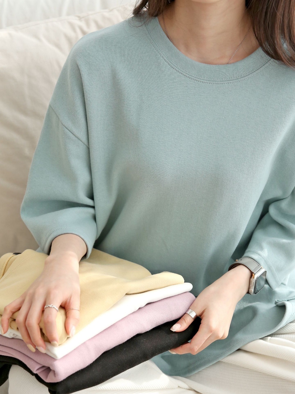 サイドスリット7分袖ロングTシャツ | 詳細画像7