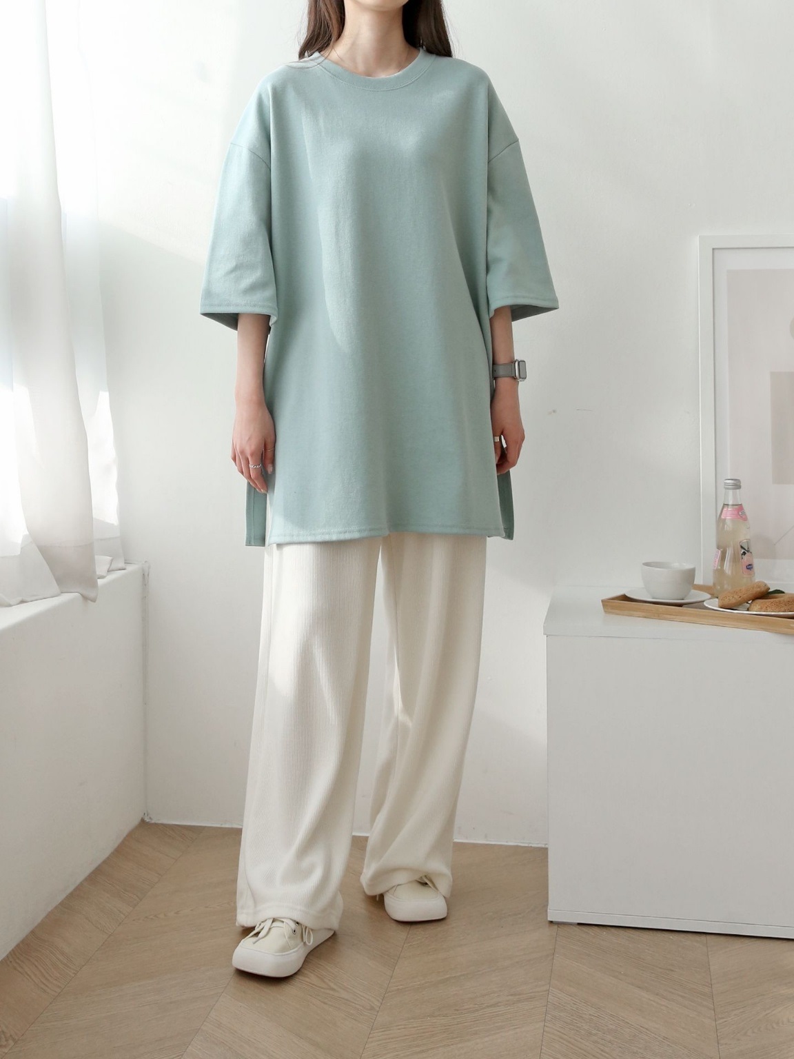 サイドスリット7分袖ロングTシャツ | 詳細画像8
