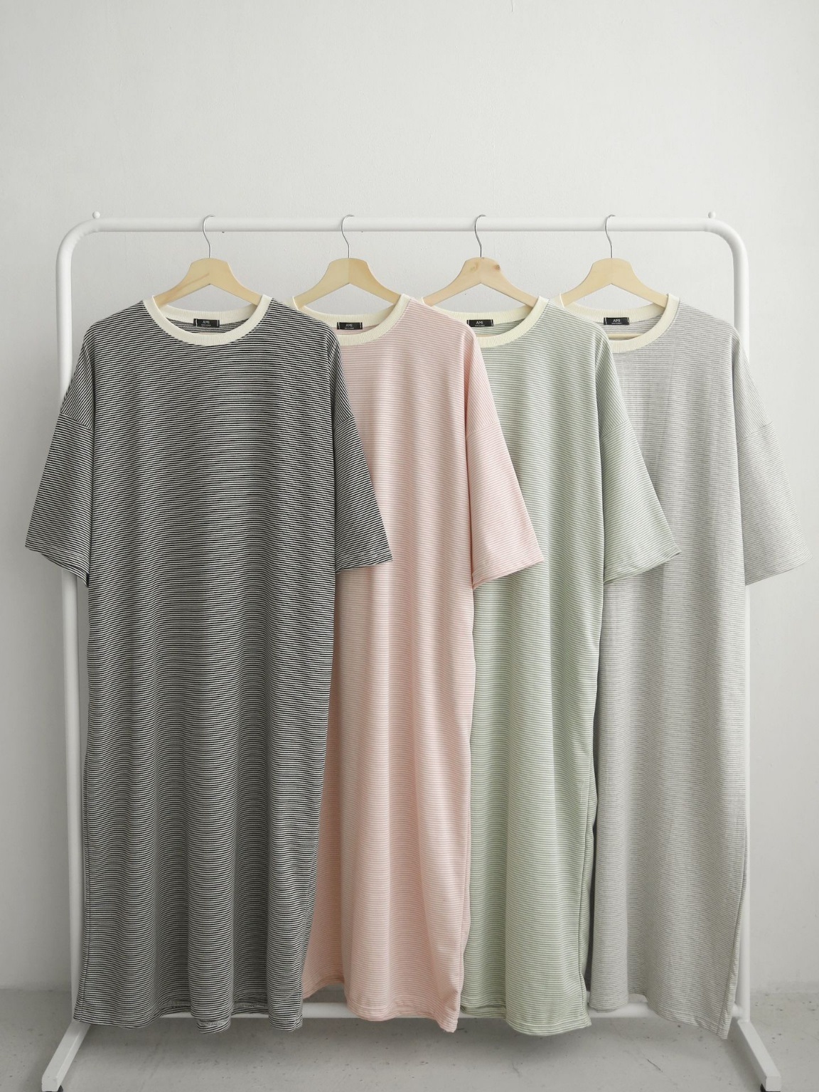 7分袖ボーダーTシャツルーズワンピース | 詳細画像2