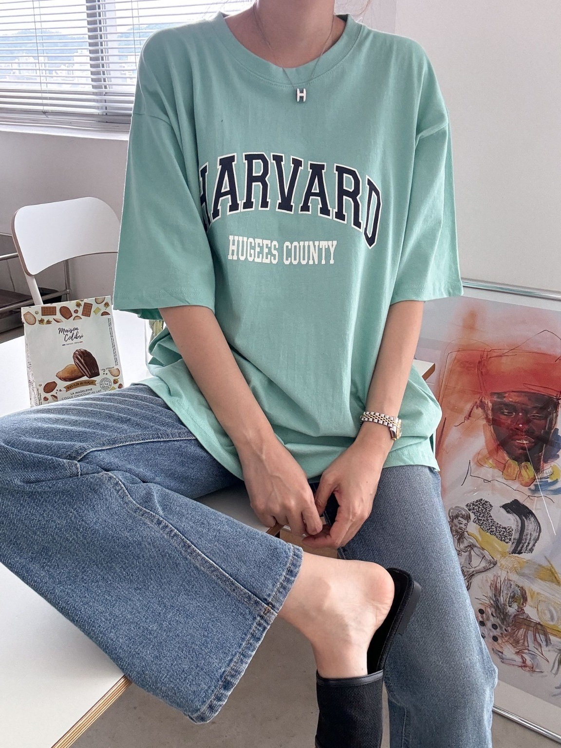カレッジロゴスリットロング半袖Tシャツ | 詳細画像6