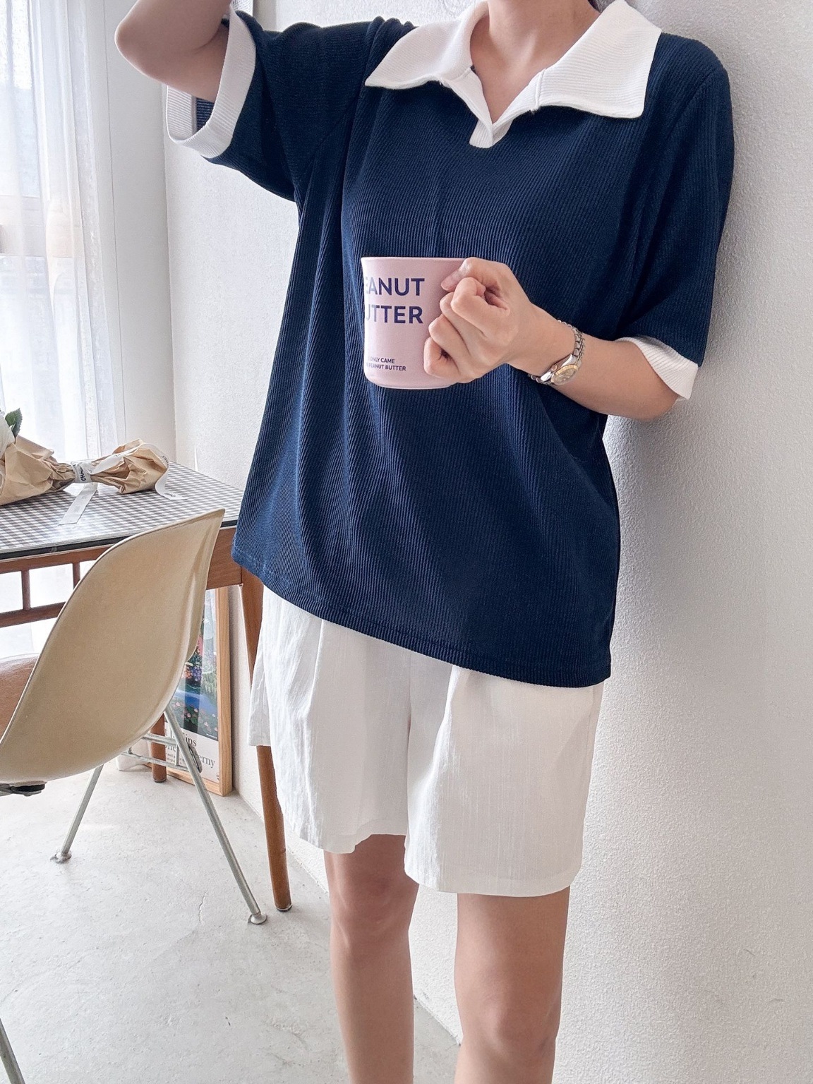 配色ヘムスキッパールーズ半袖Tシャツ | 詳細画像7