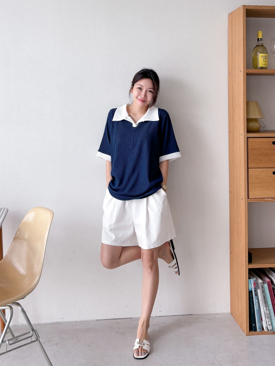 配色ヘムスキッパールーズ半袖Tシャツ | 詳細画像12
